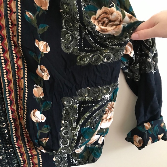 VINTAGE 90s Floral Boho Jacket Top - Picture 6 of 9